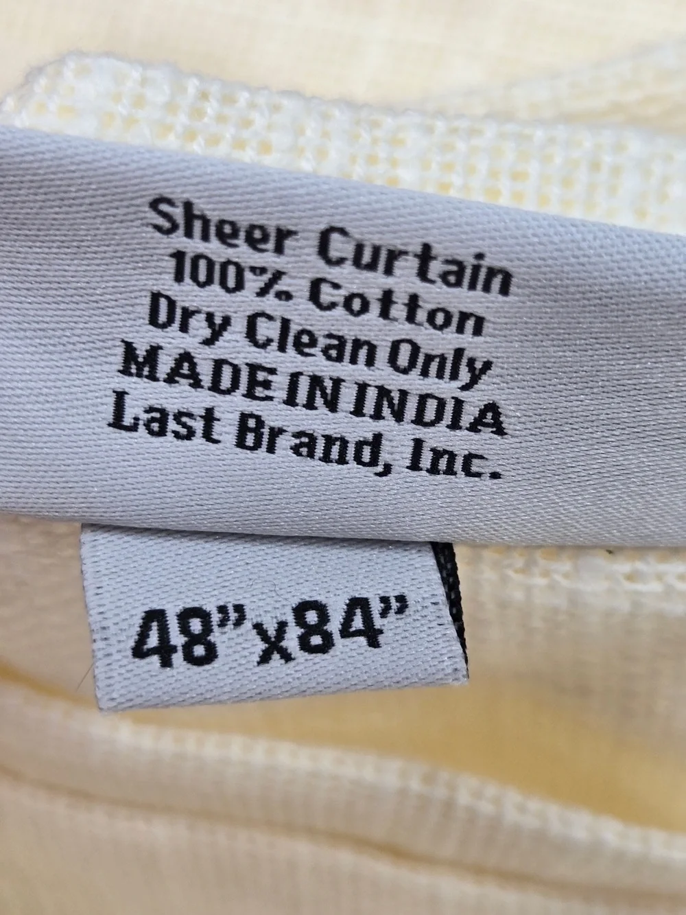 QUINCE Set Of 2 48x84 Cotton Sheer Curtains Ivory 9749